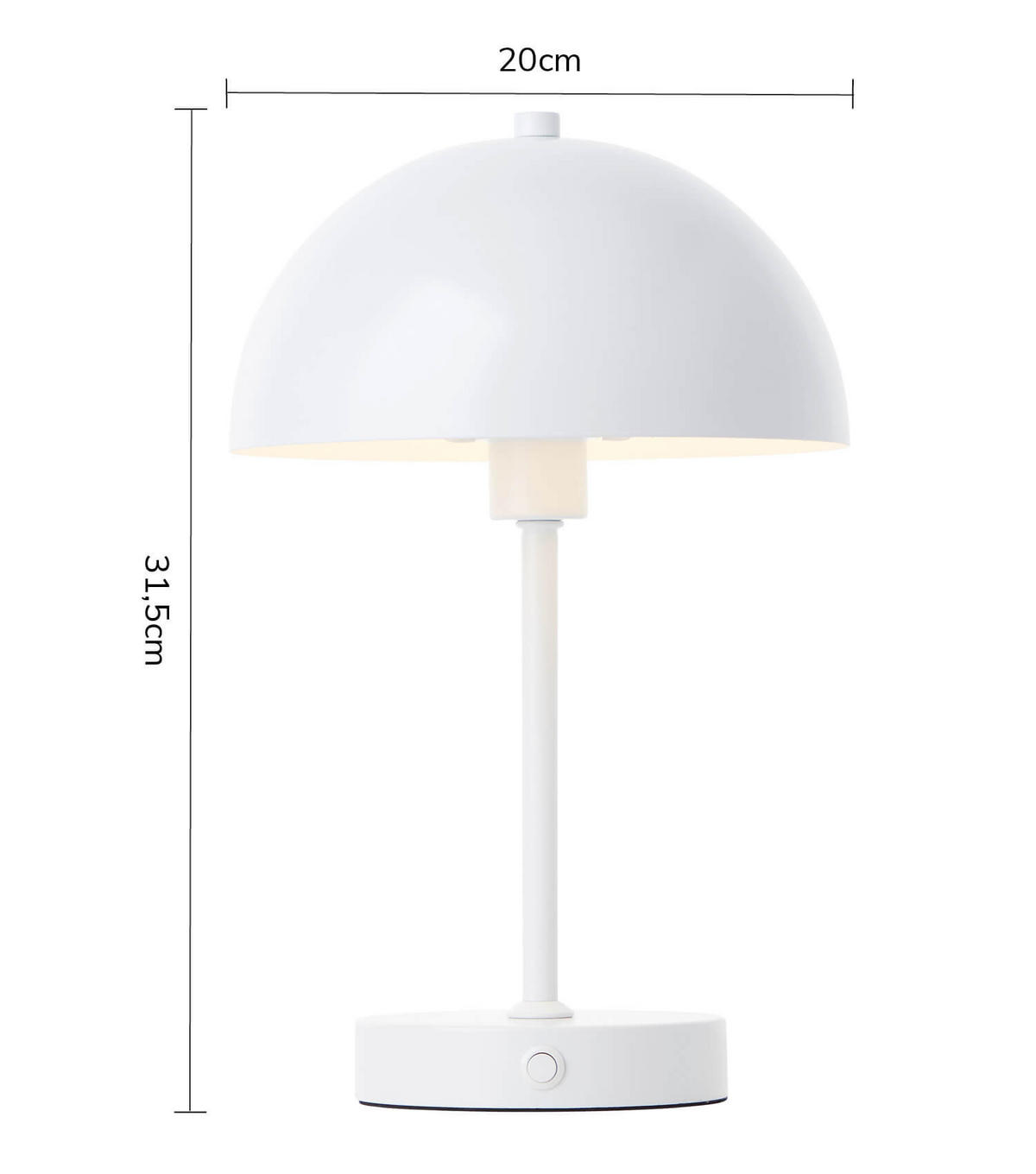 TISCHLAMPE KABELLOS Der Leuchtturm - Weiß, Metall (20/20/31.5cm) - Mokebo