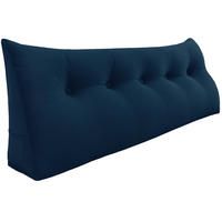 RÜCKENKISSEN für Bett Samt Blau 160 cm - Blau, Textil (50/160cm) - Vercart