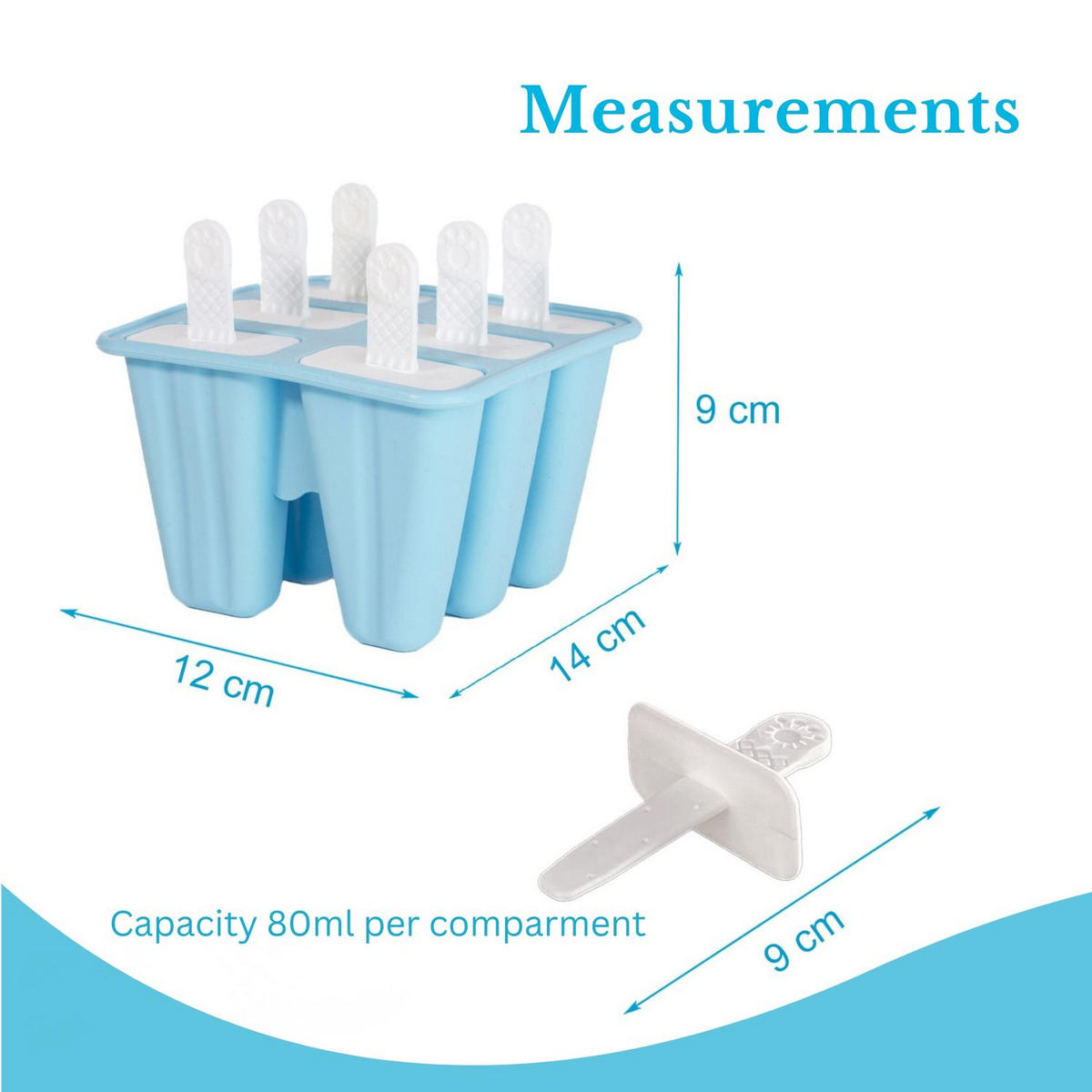 EISCREME FORM - Blau, Kunststoff (12/9/14cm) - Intirilife