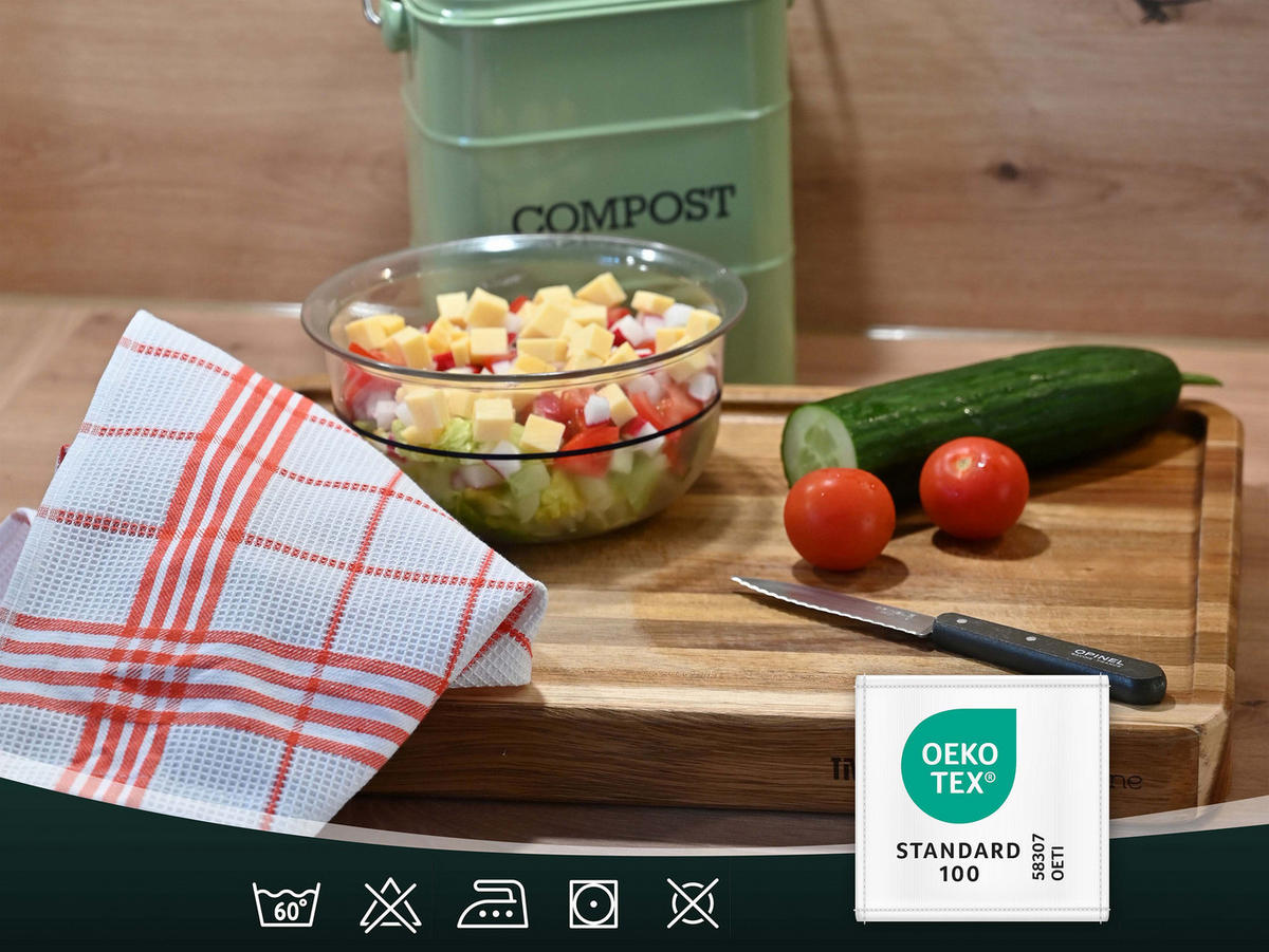 GESCHIRRTÜCHER, 5er-Set, 50x70 cm, 100% Baumwolle, Rot - Rot, Textil (50/70cm) - Zollner