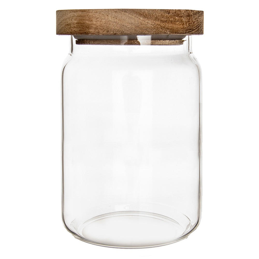 VORRATSGLAS Akaziendeckel 970 ml Transparent - Transparent, Glas (10/15.5/10cm) - Orion 