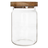 VORRATSGLAS Akaziendeckel 970 ml Transparent - Transparent, Glas (10/15.5/10cm) - Orion 
