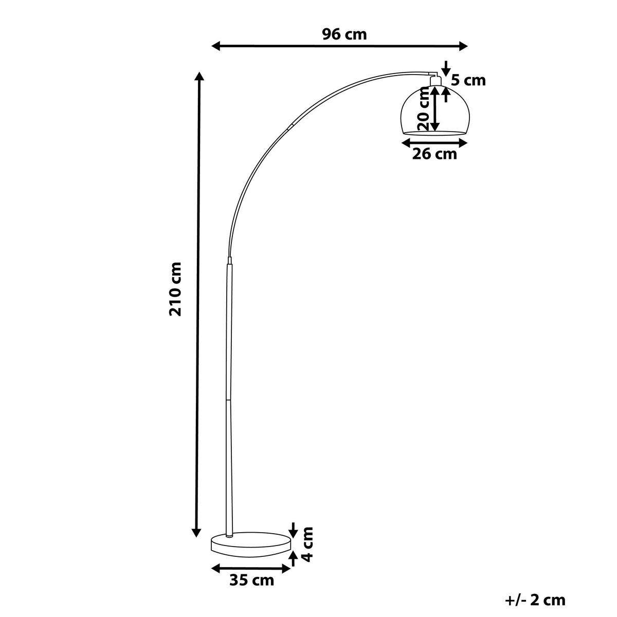 STEHLAMPE Paroo 96/35/210 cm - Messingfarben, Metall (96/35/210cm) - Beliani
