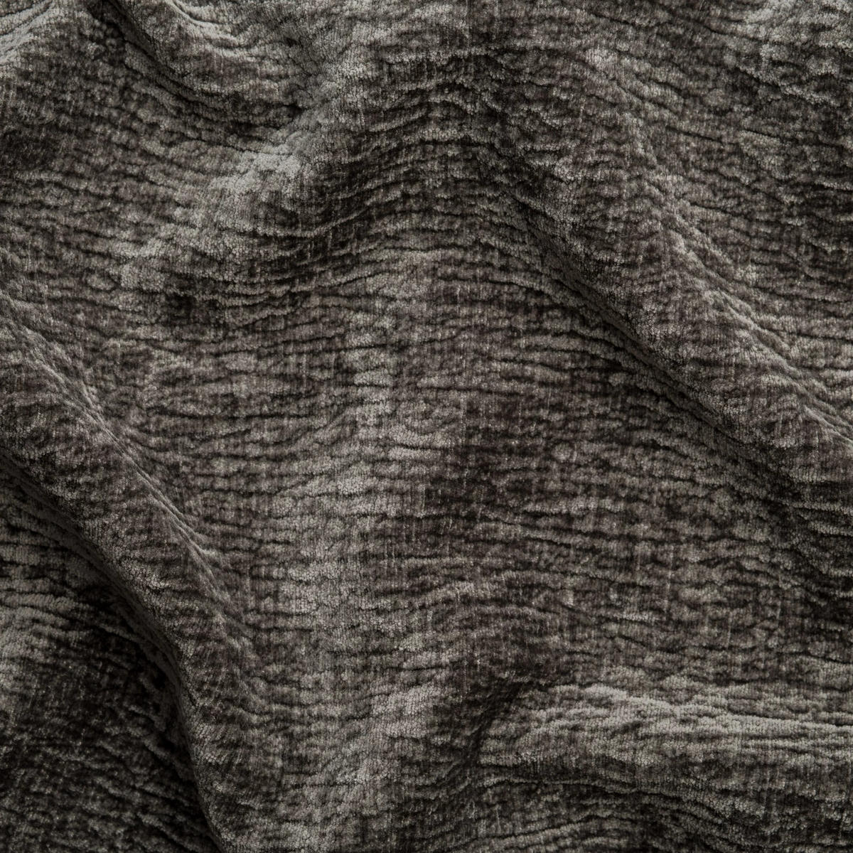 ECKSOFA Puffy mit Schlaffunktion und Bettkasten - besonders weich und puffig aus Dunkelgrau Stoff mit Chenillestruktur - Ottomane rechts - Dunkelgrau/Schwarz, Holz/Kunststoff (266/138cm) - S-Style Möbel