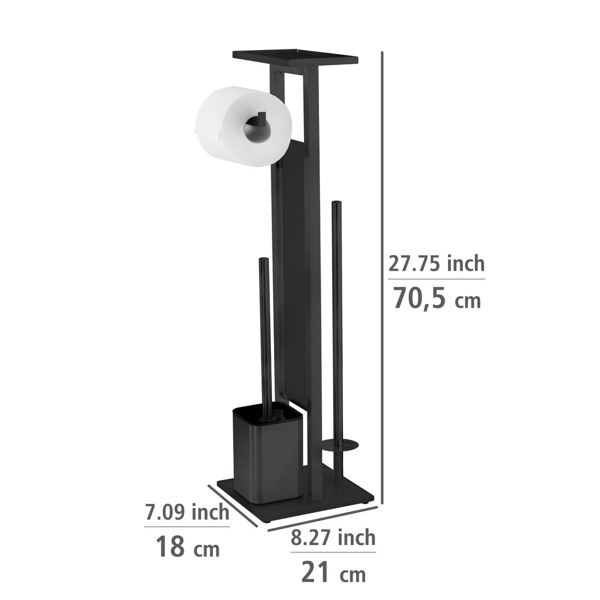 TOILETTENPAPIER- und Bürstenhalter Debar 21/18/70,5 cm - Schwarz, Metall (18/70.5/21cm) - Wenko