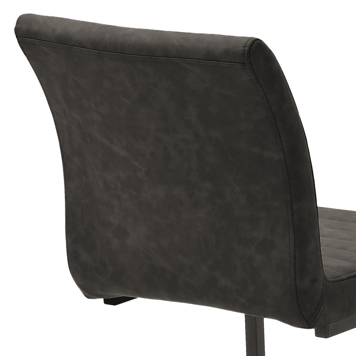 FREISCHWINGER - 2er-Set - Vintage Kunstleder - Schwarz/Grau, Kunststoff/Metall (47/86/63cm) - home24
