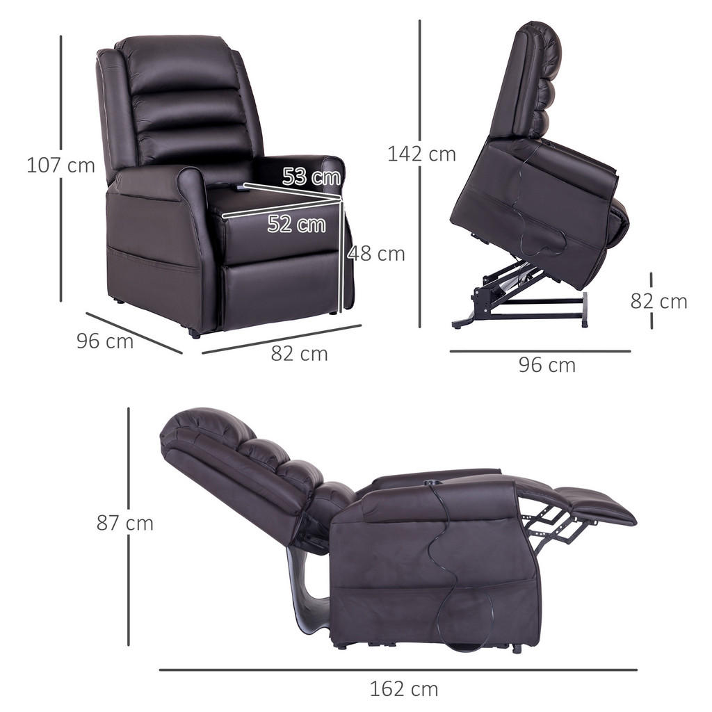 Thumbnail - Homcom Massagesessel, Braun, Kunststoff, 96x107x82 cm, Wohnzimmer, Sessel, Massagesessel