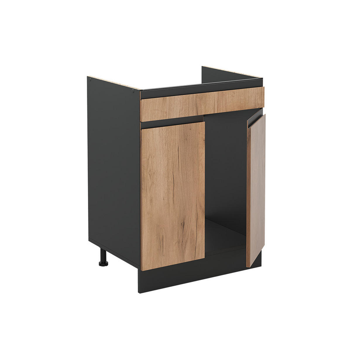DULAP DE BAZĂ DE BUCĂTĂRIE R-Line, Stejar auriu/antracit, 60 cm cu sertar стільниця Мармур - stejar miere/antracit, compozit lemnos (60/81.6/60cm) - Vicco