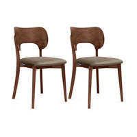 ESSZIMMERSTÜHLE LYCO (2er-Set), beige / Walnuss mittel - Beige/Walnussfarben, Holz/Buchenholz (47/81/45cm) - KONSIMO®