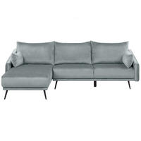 ECKSOFA Samtstoff Grau Varde - Grau, Textil (245/162cm) - Beliani