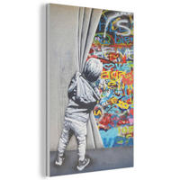 AKUSTIKBILD Graffiti - Junge - Ilussie - Straßenkunst Wanddeko 60x90 cm - Hellgrau, Kunststoff (60/90/0.9cm) - MuchoWow