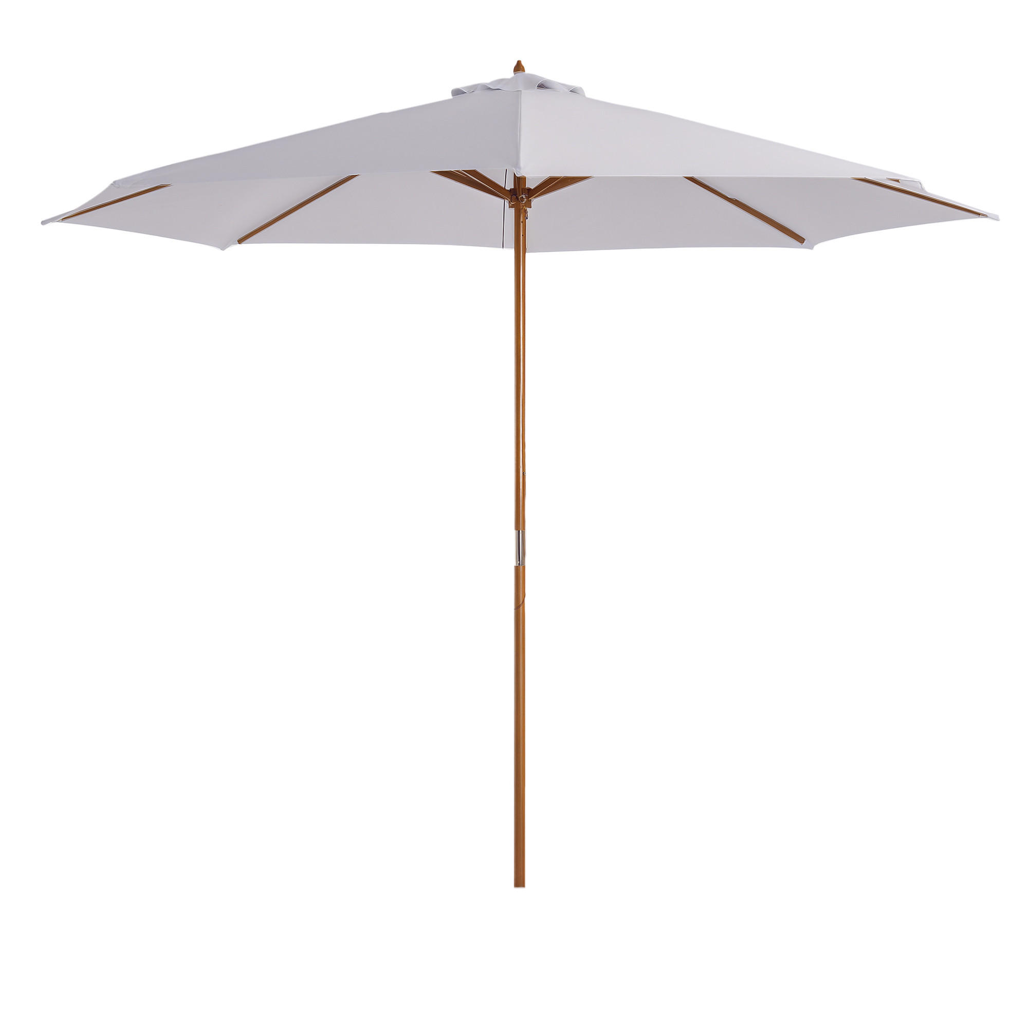 SONNENSCHIRM DE-05579 Aus Holz mit Seilzug Weiß - Weiß, Holz (300/300cm) - ComfortXL