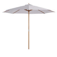 SONNENSCHIRM DE-05579 Aus Holz mit Seilzug Weiß - Weiß, Holz (300/300cm) - ComfortXL