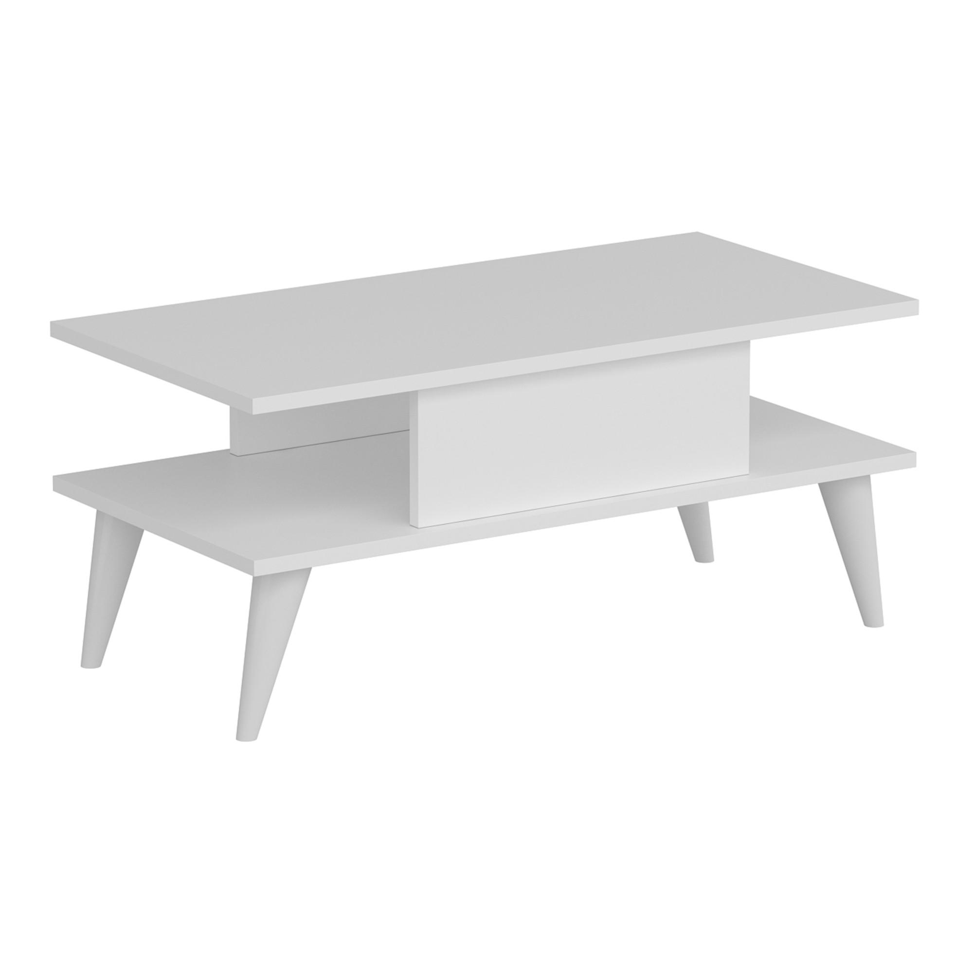 COUCHTISCH Melhus 90/45/40 cm - Weiß, Holzwerkstoff/Kunststoff (45/90/40cm) - [en.casa]