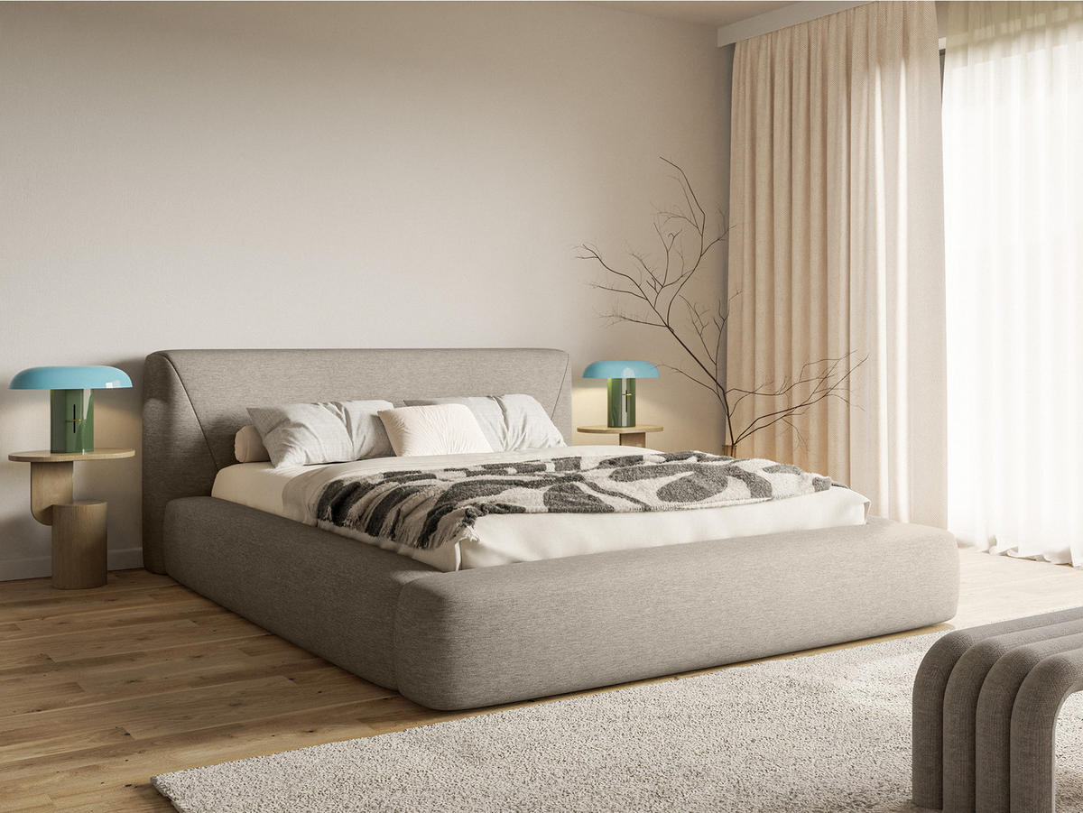 POLSTERBETT Vemmo 180x200 cm, Taupe - Taupe, Textil (180/200cm) - Fedve