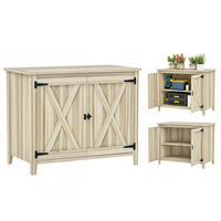 GERÄTESCHUPPEN DE-17607 2 Scheunentüren mit Arbeitsplatte Naturholz - Naturfarben, Holz (110/88.5/60cm) - ComfortXL