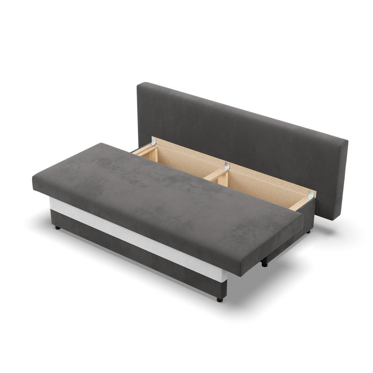 SOFA 3-SITZER MIT SCHLAFFUNKTION NOLA Grau/Weiß - Weiß/Grau, Textil (86/85/191cm) - Mebligo