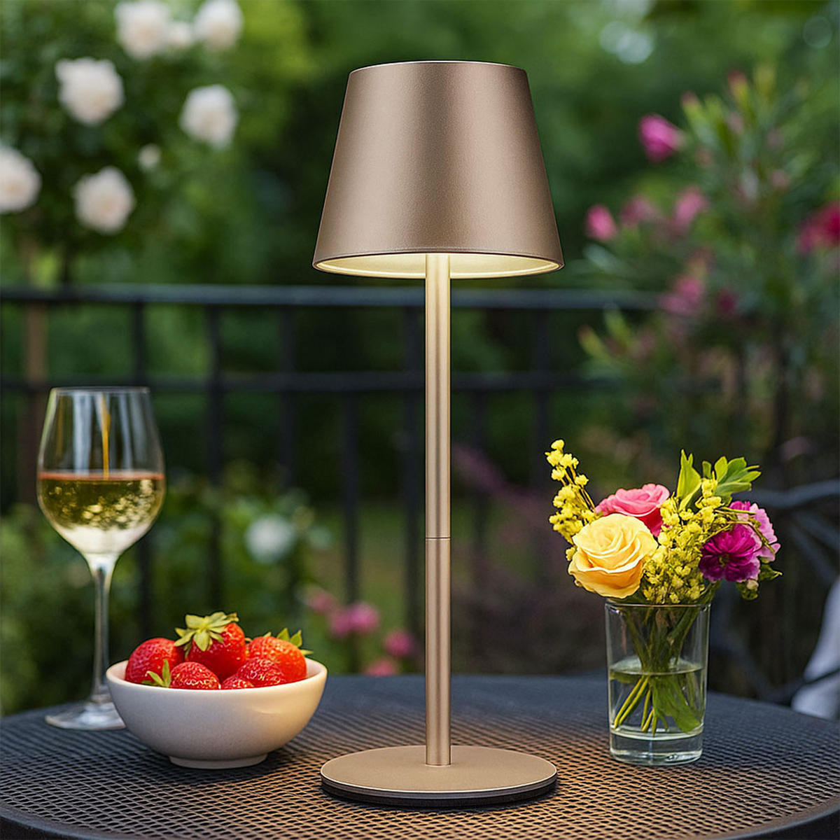 LED AUSSENLEUCHTE Beige 2x - Beige, Metall (11.5/11.5/36cm) - Globo Lighting