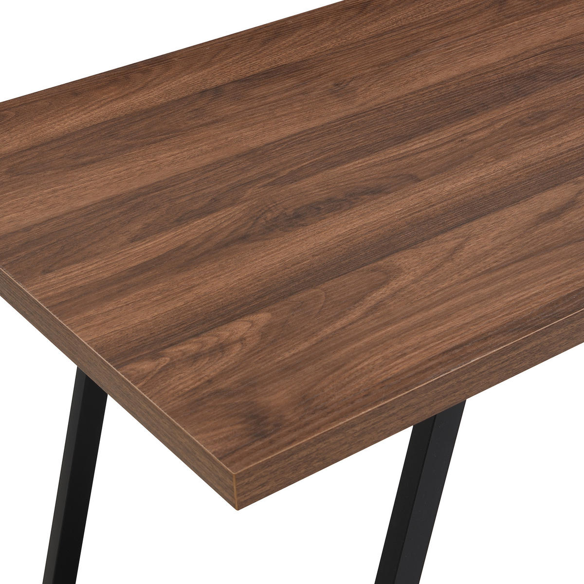 SCHREIBTISCH Dunkelbraun 135,5/58/75 cm mit 3 Schubladen und Metallrahmen - Dunkelbraun, Holzwerkstoff (58/135.5/75cm) - PANGIVO