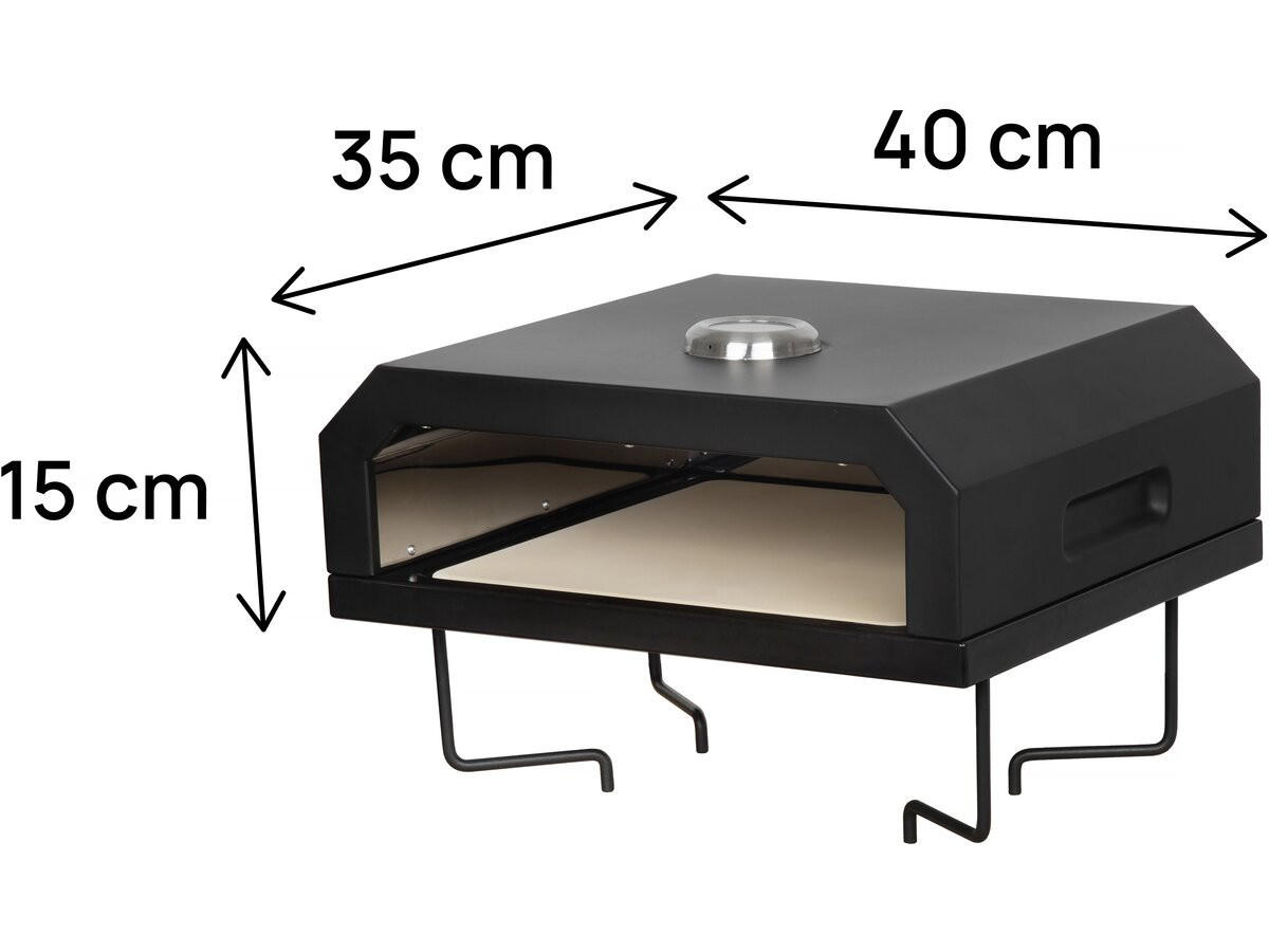 HOLZKOHLENGRILL pizzello Schwarz - Schwarz, Metall (35/28/40cm) - Habitat Garten