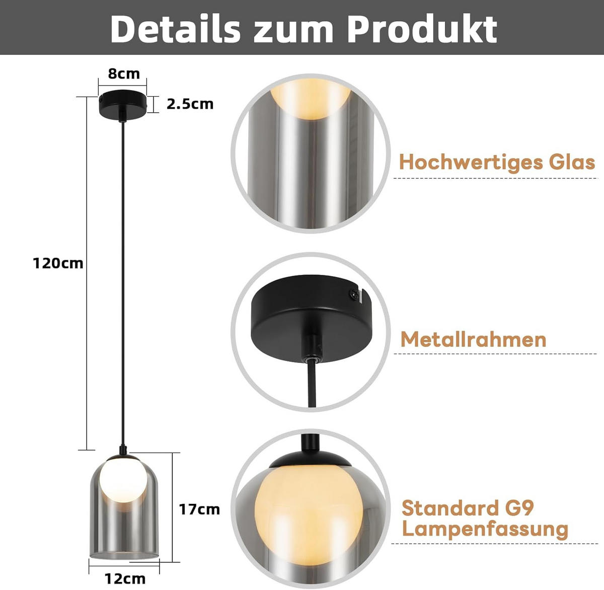 HÄNGELEUCHTE Tharm 12/12/142.5 cm - Schwarz, Metall (142.5/12/12cm) - ZMH