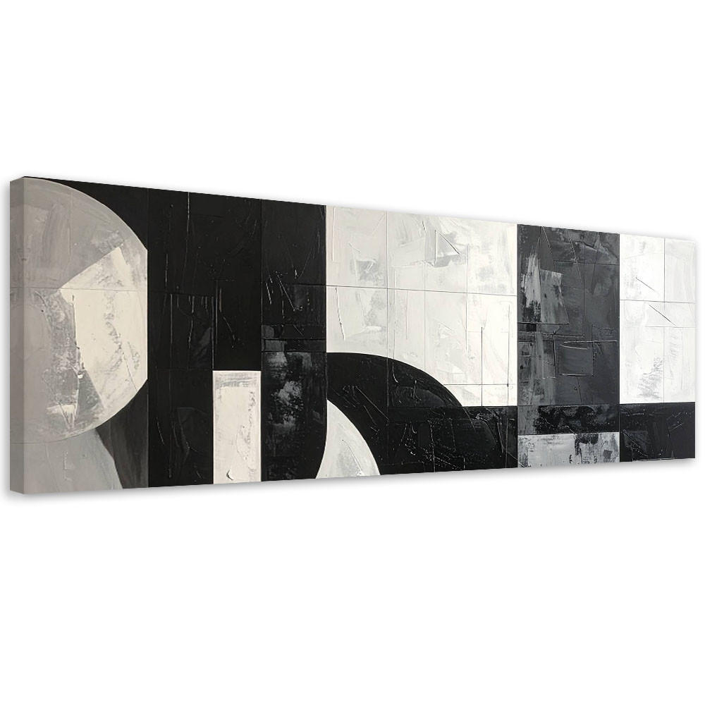 LEINWANDBILD 3D und geometrisch 150x50cm - Schwarz, Textil (150/50cm) - Feeby