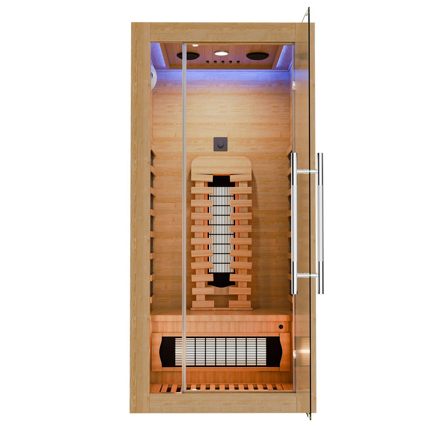 INFRAROTKABINE Kiruna90 Premium mit Dual Technologie - Naturfarben, Holz (90/190/90cm) - Artsauna