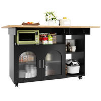 KÜCHENINSEL klappbar 120 x 70 cm Schwarz - Schwarz, Holz (30/79.5/120cm) - Beauniv