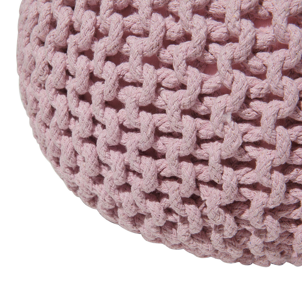 POUF Conrad 50/50/35 cm - Pink, Naturmaterialien/Textil (50/35/50cm) - Beliani