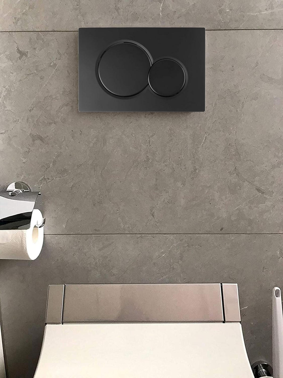 WC-BETÄTIGUNGSPLATTE – Schwarz – Kompatibel mit Geberit Sigma01 - Schwarz, Metall (25.5/5/17.3cm)