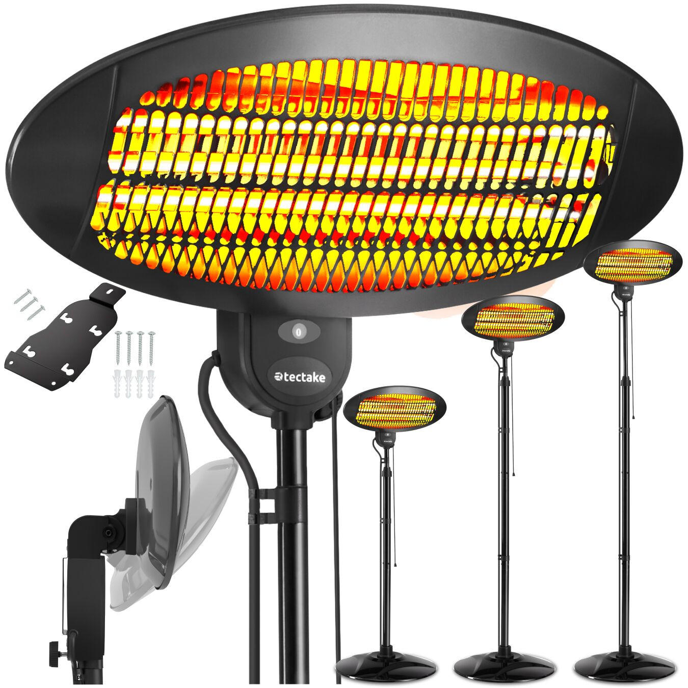 Thumbnail - tectake Infrarotheizstrahler, Schwarz, Metall, 50x133.5x49 cm, CE, Freizeit, Heizen & Kühlen, Heizstrahler