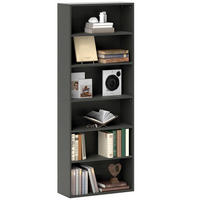 REGAL DE-15568 60/24/158 cm, 6 verstellbare Böden Schwarz - Schwarz, Holzwerkstoff (60/158.5/24cm) - ComfortXL