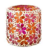 KERZENSTÄNDER MOSAIK DO (2ER SET) - Orange, Glas (10/11cm) - J-Line