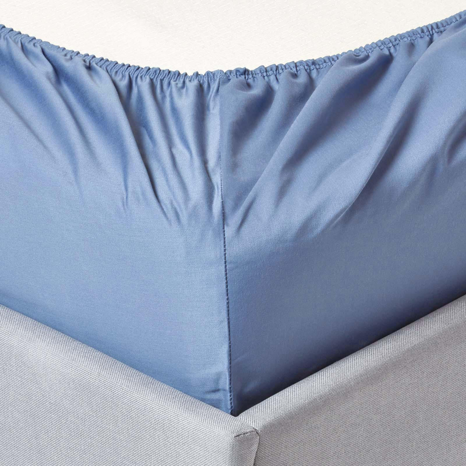 SPANNBETTLAKEN, Ägyptische Baumwolle, Fadendichte 1000 - Blau, Textil (180/200cm) - Homescapes