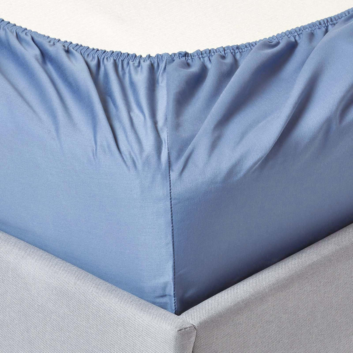 SPANNBETTLAKEN extra hoch, Ägyptische Baumwolle, Fadendichte 1000 - Blau, Textil (180/200cm) - Homescapes