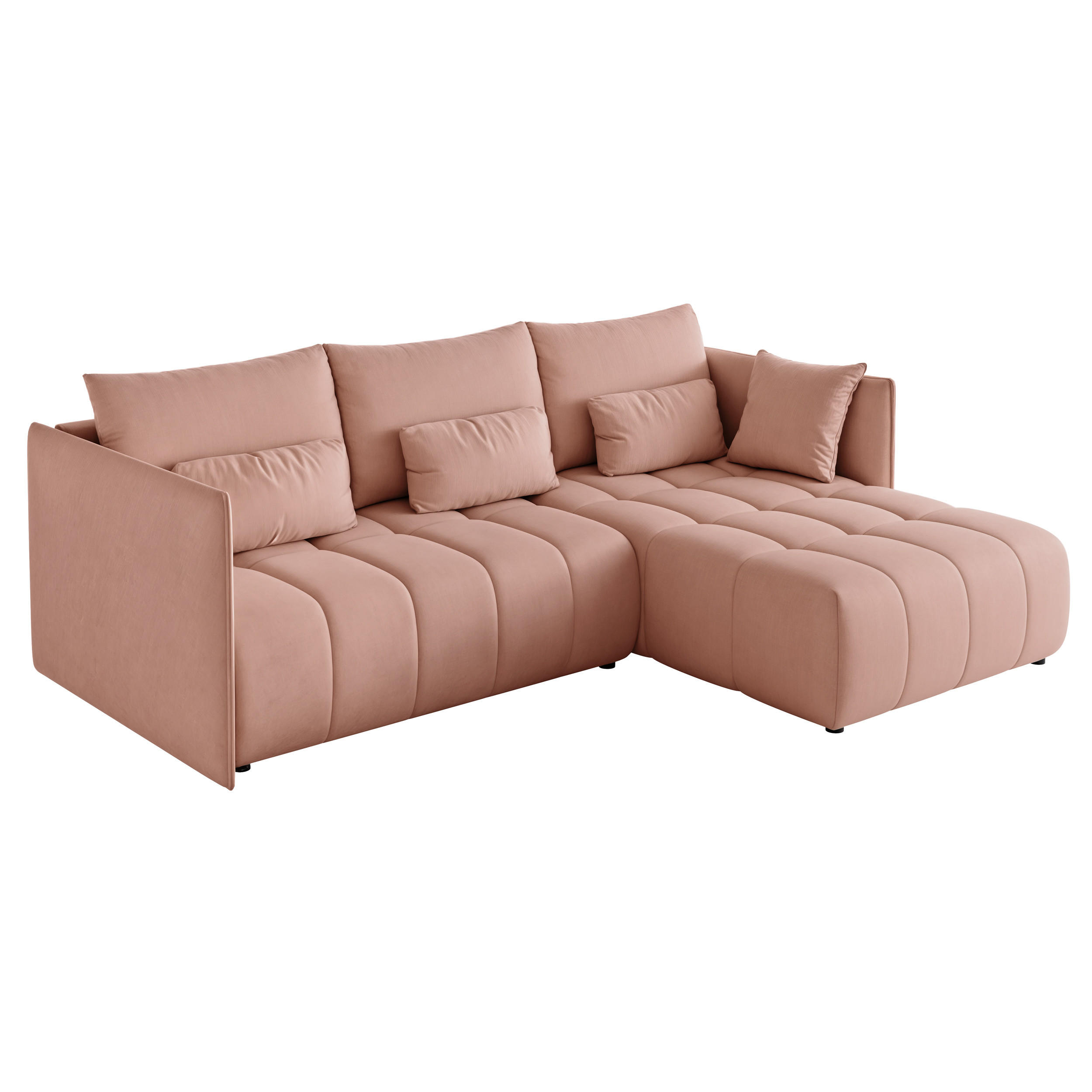 ECKSOFA CLEO mit Schlaffunktion und Bettkasten Rosa - Rosa, Holzwerkstoff/Kunststoff (245/180cm) - Idohome