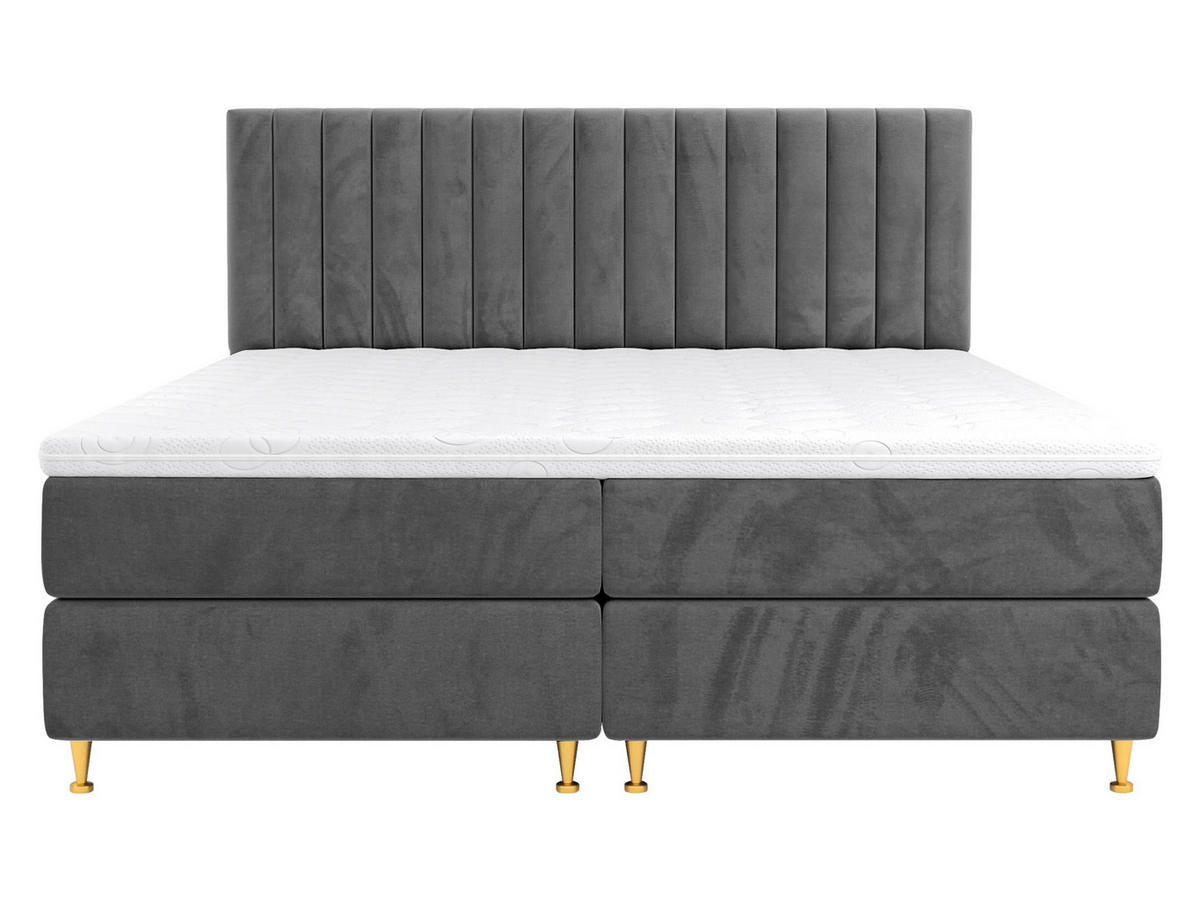 BOXBETT Elegance - Goldfarben/Grau, Holz/Textil (160/200cm) - MIRJAN24