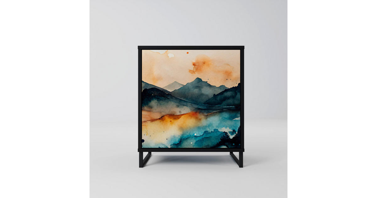 SpaceRebels SIDEBOARD OMINOUS MOUNTAINS, Schwarz, 57,5x42x67,5 cm ...