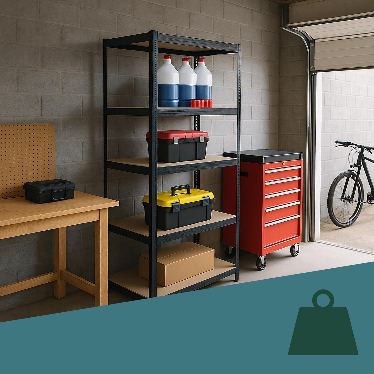 SCHWERLASTREGAL - Multicolor, Holzwerkstoff/Kunststoff (100/180/60cm) - Relaxdays