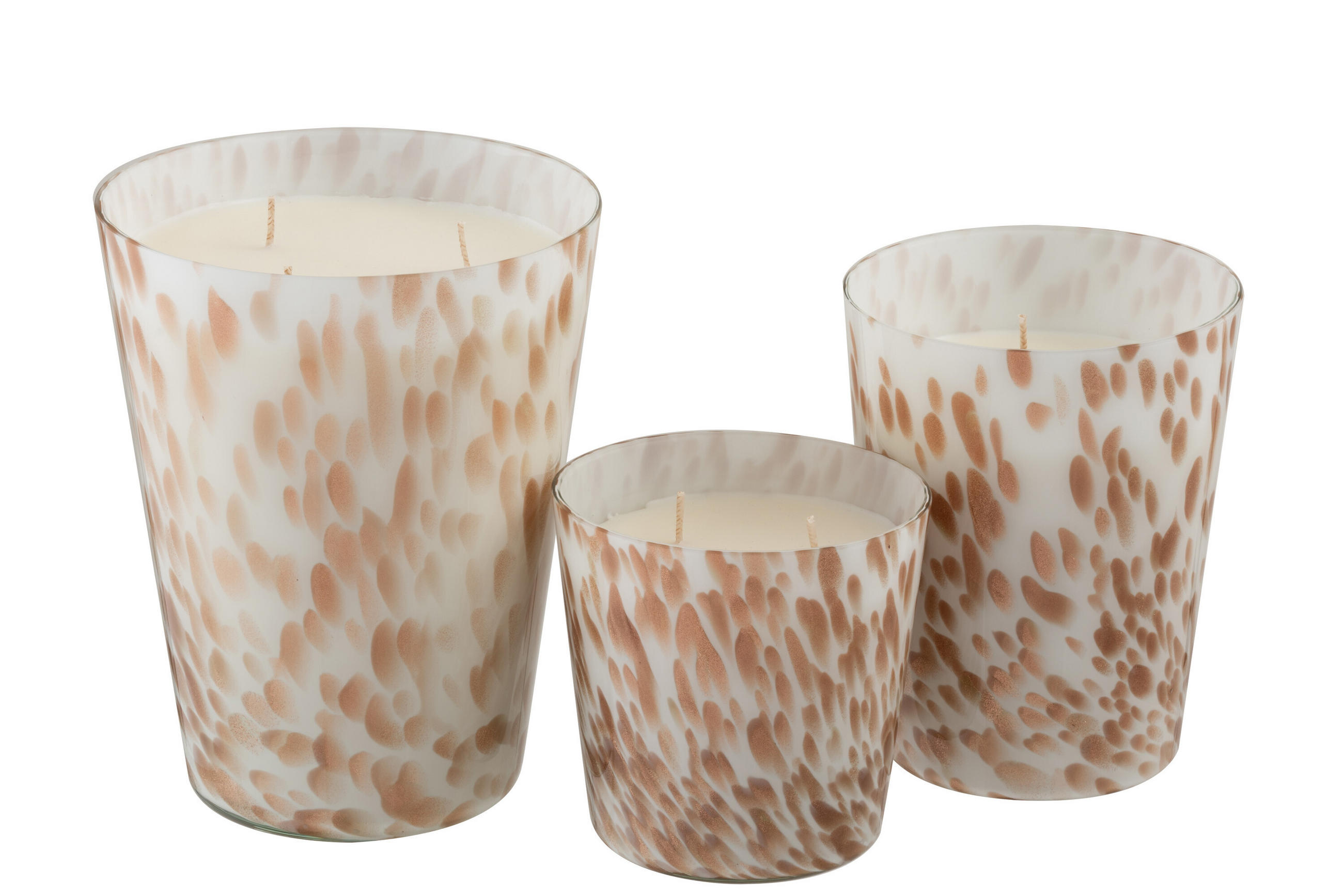 DUFTKERZE NOA - Weiß/Gold - L - 95 Std. - Weiß, Paraffin (16/19cm) - J-Line