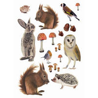 WANDTATTOO Waldtiere 47.5 x 66 cm - Braun, Papier (47.5/66/66cm) - ESTAhome