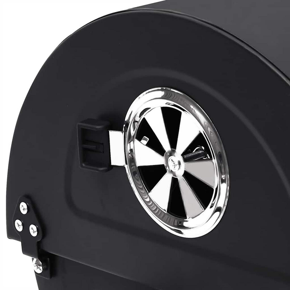 GRILLWAGEN Mit Rädern Und Ablagen Schwarz Stahl 115/85/95 Cm - Schwarz, Metall (30/93/68cm) - vidaXL