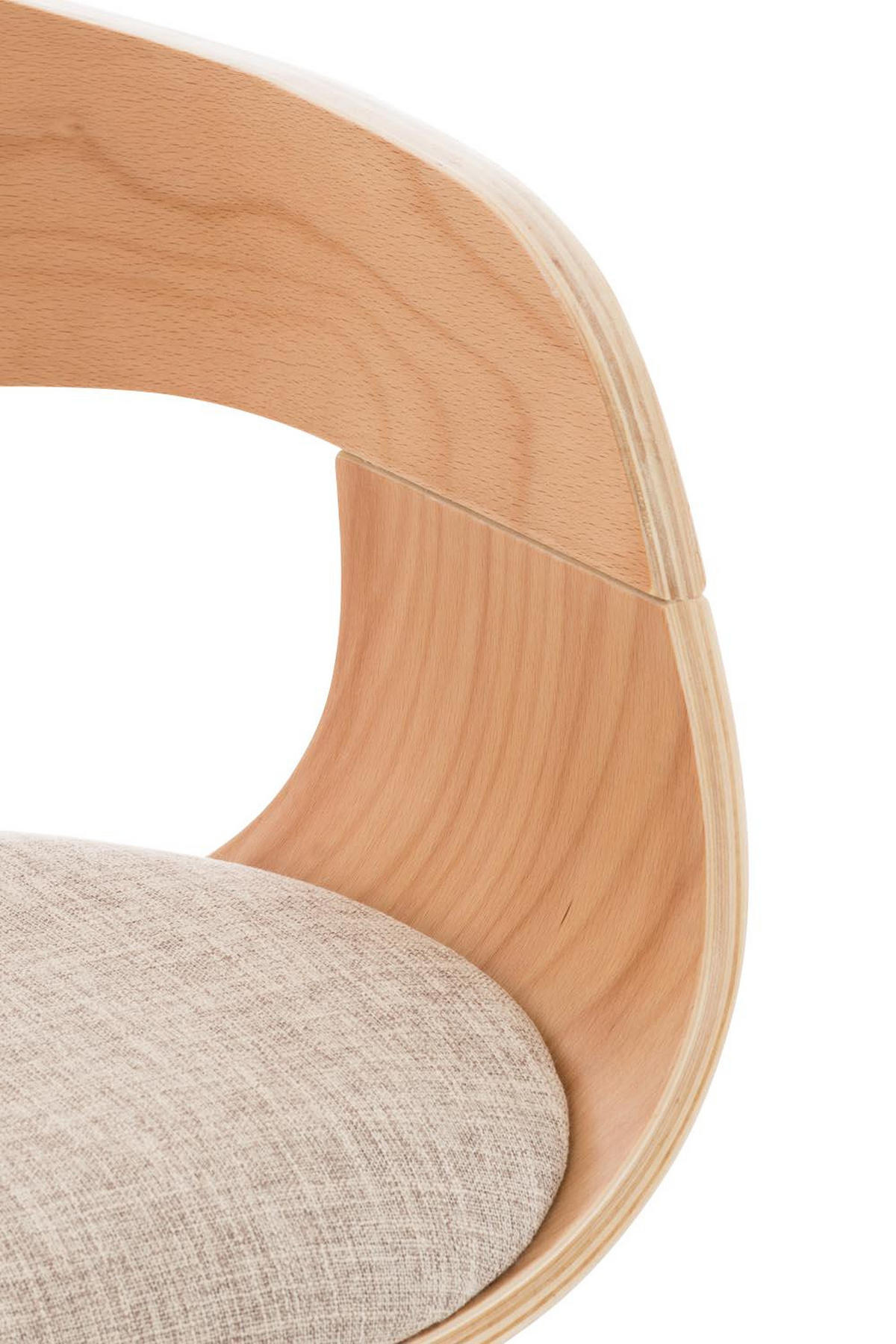 BARHOCKER Stoff natura/creme - Eukalyptusholzfarben/Creme, Textil/Metall (50/88/48cm) - CLP