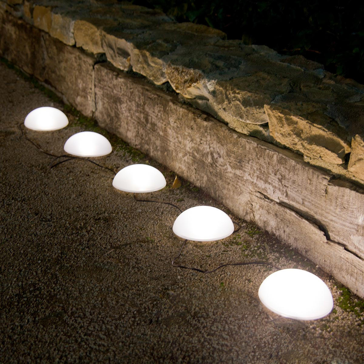 SOLAR-HALBKUGELN HALF MOON weiß - Weiß, Kunststoff (15/15/19cm) - Lumisky