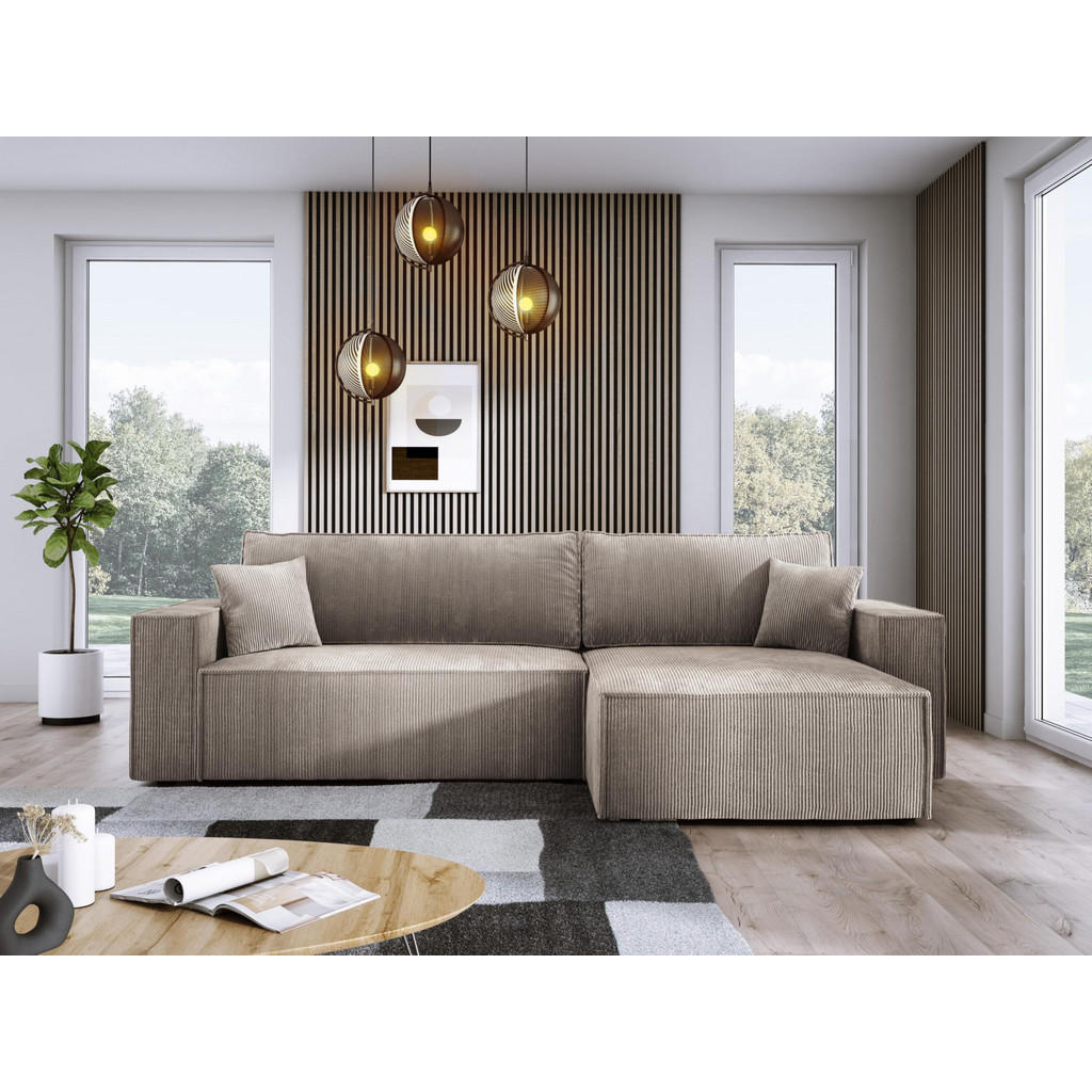 Thumbnail - DomoHome Ecksofa, Beige, Textil, Rechteckig, 277x143 cm, Wohnzimmer, Sofas & Couches, Wohnlandschaften, Ecksofas