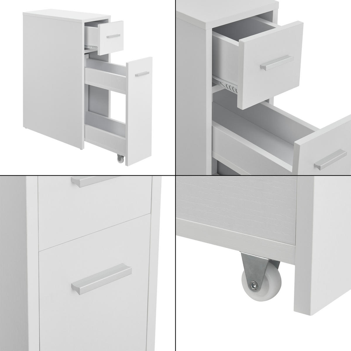 SEITENSCHRANK Kauhajoki - Weiß, Holzwerkstoff (20/61/45cm) - [en.casa]