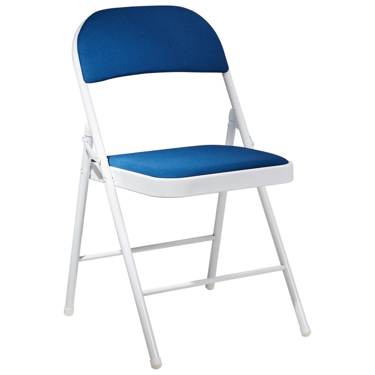 KLAPPSTUHL 4er-Set Metall Blau/Weiß Sparks - Blau, Metall (45/77/47cm) - Beliani