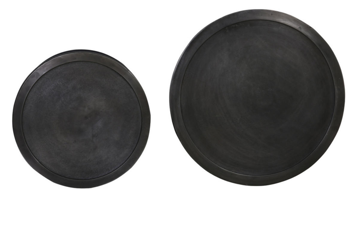 BEISTELLTISCH Talca Schwarz Ø40/60 cm 2er-Set - Schwarz, Metall (40/40/60cm) - Light & Living