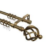 GARDINENSTANGE Olymp Paolo 260 cm (geteilt in 2 x 130 cm), 2-läufig, 16 mm Ø Messing Antik - Messingfarben/Bronzefarben, Metall (260cm) - INTERDECO