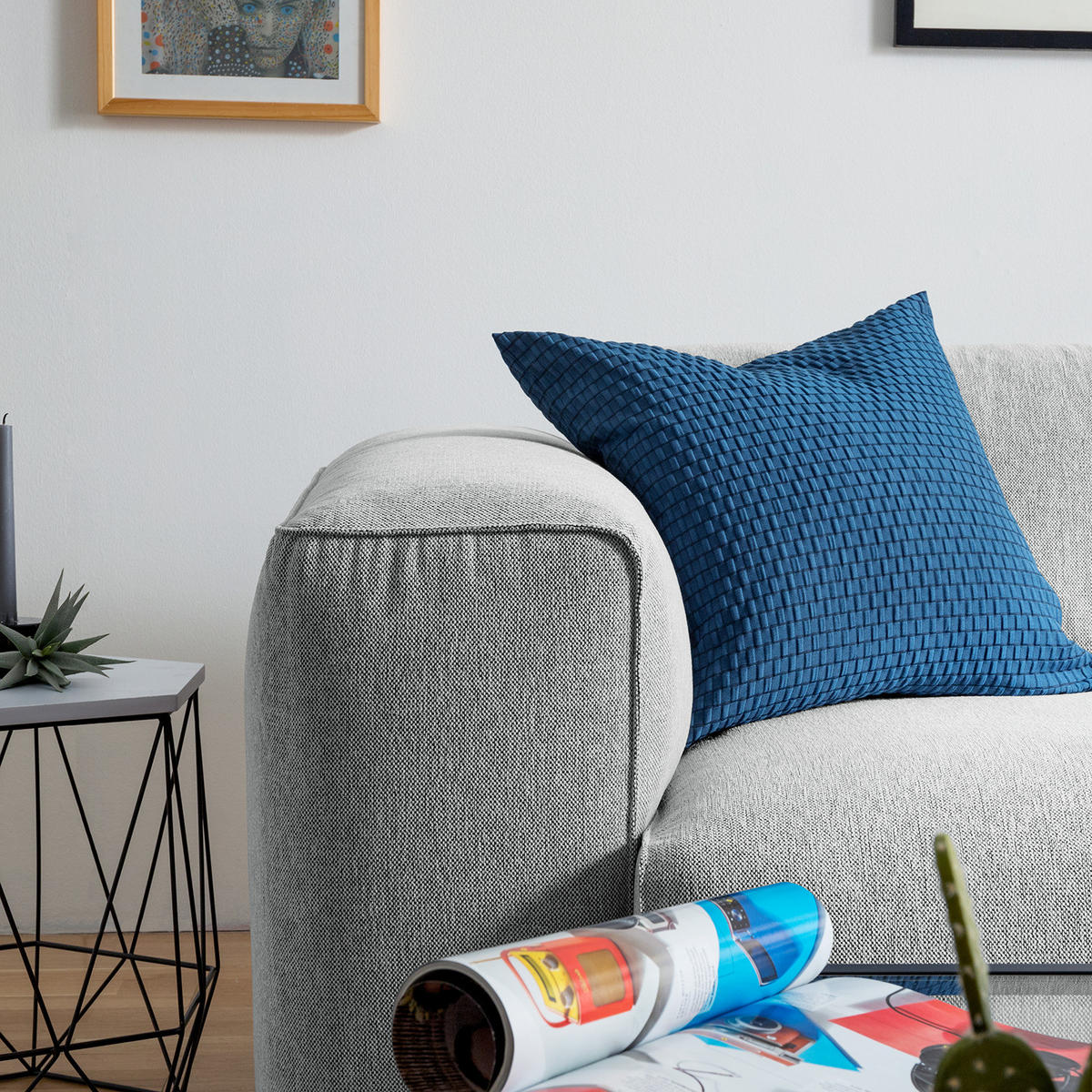 1,5-SITZER ECKSOFA mit Longchair - Hellgrau/Schwarz, Kunststoff/Textil (260/173cm) - home24